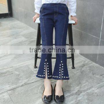 B22646A Autumn Pretty Girl Nail Bead Flared Jeans photo-5