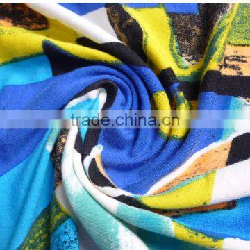 Joint color printed modal jersey knitted fabric