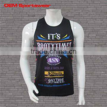 Mens custom sublimated running singlet