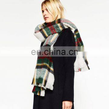 Street Fashion Lengthened Winter Lady Plaid Plaid Plaid Scarf