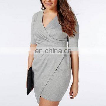 Wholesale New Design Plus Size Casual Pleated Dress Night Bodycon Dresses For Fat Women photo-4