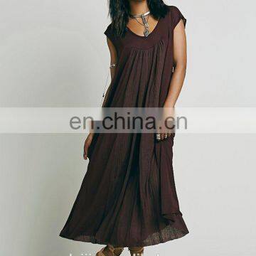 Cap Sleeve Woman Knit Midi Dress ,fashionable Woman Loose Fix Dress photo-4