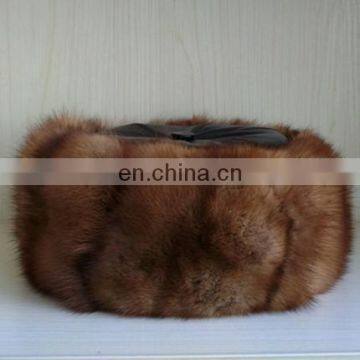 Musquash Round Fur Hat Flatcap With Russian Style photo-6