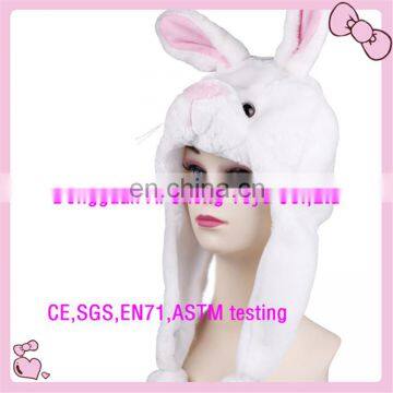 Custom high quality soft plush hat animal rabbit shape