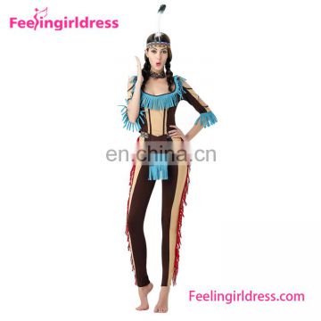 Halloween sexy Indians costume tribe cheap bodysuit for women