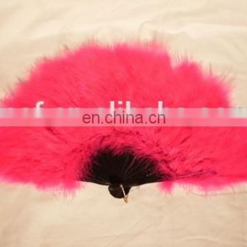 wholesale cheap red dancing Burlesque feather hand fans FW-0070