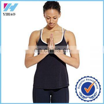 Yihao Wholesale sportwear Women's Loose Fit Cross Back Tank Top