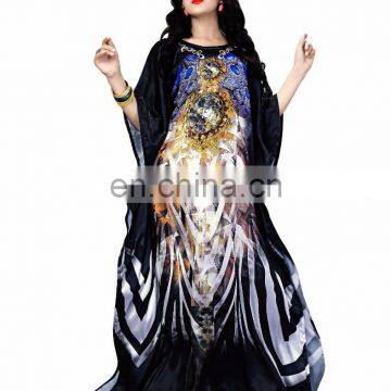 Awesome Multi Color Satin Silk Digital 3D Printed Stylish Kaftan (kaftans 2017)
