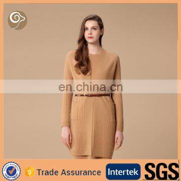 Fashion elegant hot sell knitted cashmere coat