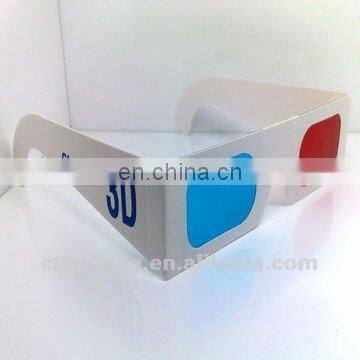 disposable custom company logo printing white cardboard 3d movie glasses