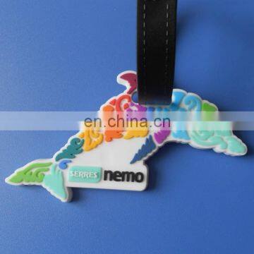 Colorful Dolphin Design Soft PVC Luggage Tag For Bag Accessories