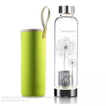 Glass Water Bottle With Tea Filter 500ml With Sleeve photo-2