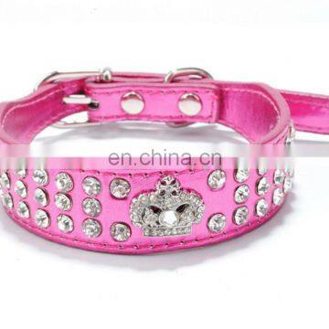 Three Rows Crystal Diamond Crown Pet Collar Leash Training Dog Pulling Rope Pet Neck Chain Pet Supplies photo-6