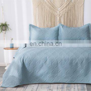 China Wholesale Luxury Reffiled Exclusive Tik Tok 100% Polyester Plain King Size Bed Double Quilt Bedspread Set For Korean