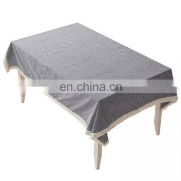Japanese Style Simple Rectangle White Spots and Checker Handmade Design Tablecloth photo-4