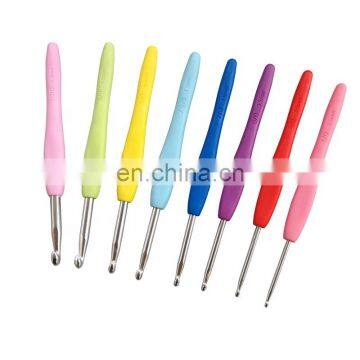 Knitting tool sweater needle monochrome soft handle aluminum hook crochet hooks set of 8pcs