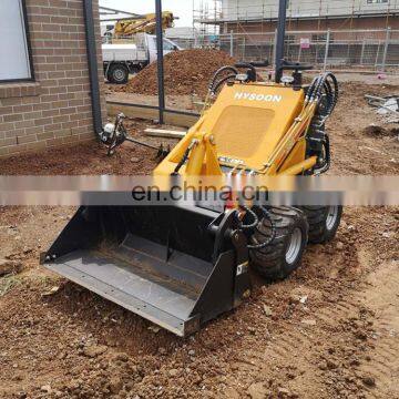 HYSOON Diesel Mini Skid Steer Loader with 4 in 1 bucket for farm