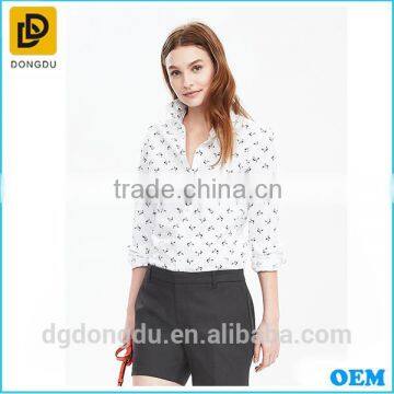 OEM design 2016 new high quality cotton custom shirt for women