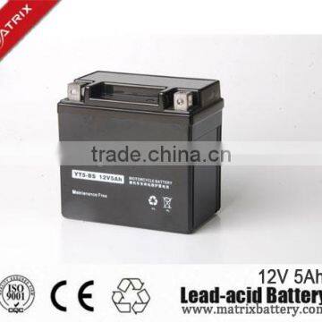 ytx5a-bs 12V 10hr 5Ah rechargeable Maintenance Free Motorcycle battery