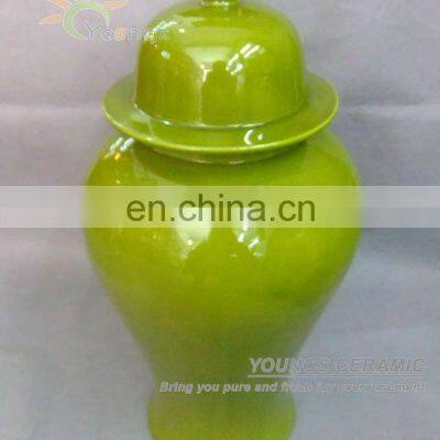 Chinese Hand Maded Ceramic Porcelain Lime Green Small Ginger Jars For Sale