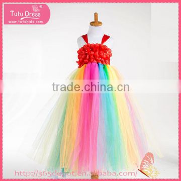 High waist braces overalls ambilight colorful rainbow dress for halloween costume gauze dress                        
                                                                                Supplier's Choice