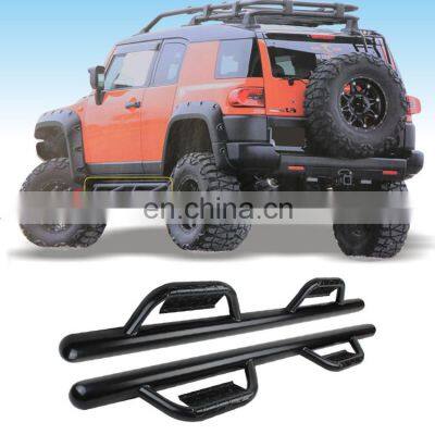 Black Side step Double Cab bar for FJ Cruiser 2007+ running board nerf bar parts