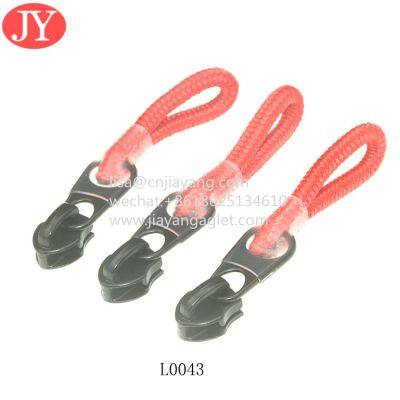 zine alloy zipper puller inject PVC rubber zipper slider cord zip cord puller slider