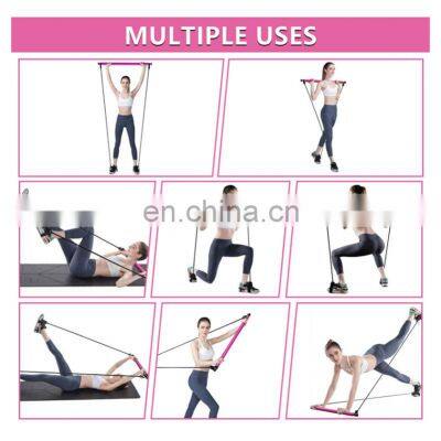 Multi-Functional Gym Black Yoga Pilates Stick Bar Adjustable Pilates Resistance Band Bar photo-2