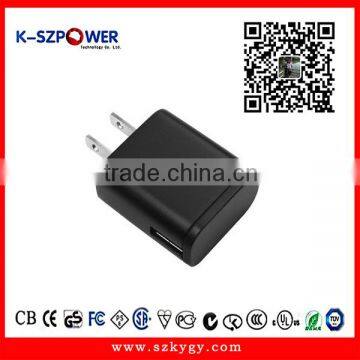 2016 G-series 5W K- 051200 5V 1.2A AC/DC USB CHARGER/POWER SUPPLY UL/GS /CE/SAA/PSE/FCC