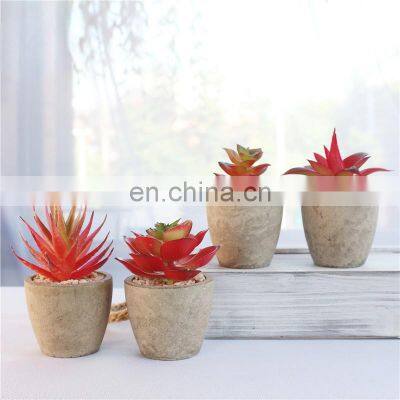 New Arrival Artificial Bonsai Plastic Mini Potted Set Custom Flower Pots And Planters Small Artificial Succulents Plants Potted