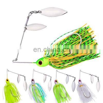 Amazon Hot sales 10g 14g 5 Colors Lead Head Silicone Skirt Spinner Bait Fishing Lures