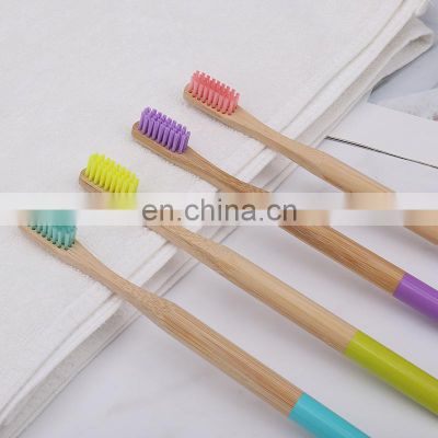 Manufacturer low price custom logo soft wood natural bamboo charcoal toothbrush