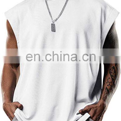 Factory In-stock Sleeveless Oversized Hoodies Pullover Sports Sweatshirts Plus Size Men's Hoodies photo-3