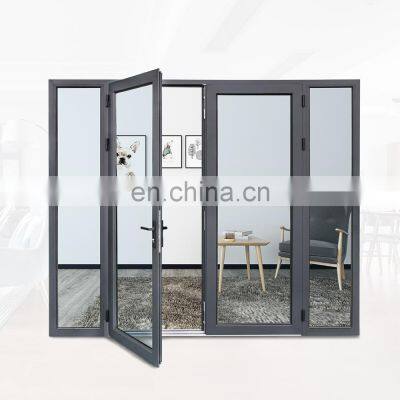 Interior noiseless insulated hurricane aluminium double glazed hinged door and casement door for house