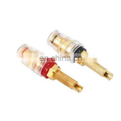 Banana Plug Jack Socket Connector Brass 4MM Speaker Amplifier Terminal Binding Post Long Thread Adapter Red Black