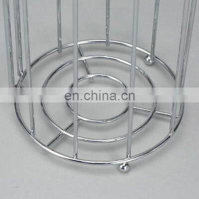 OEM Diamond Series Bathroom Metal Vertical Standing Paper Dispenser Toilet Tissue Paper Roll Storage Shelf Toilet Paper Holder photo-5