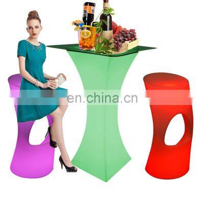 Led Furniture /Led PE Light Up Chair for Restaurant Discotheque Pub Used Glowing Bar Table