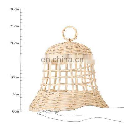 Set Of 2 Wicker Rattan Bells Ornament, Christmas Bell Rattan DecorDecor Christmas Trees Kid Toy WHolesale photo-2