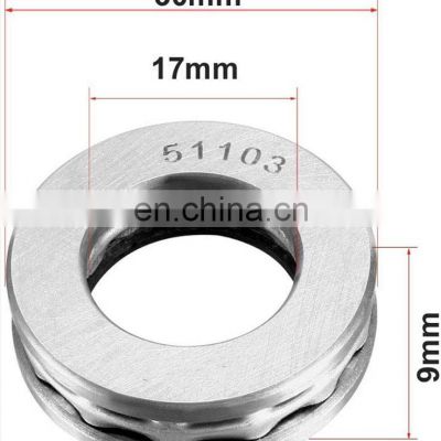 51103 Thrust Ball Bearings 17mm x 30mm x 9mm Bearing Steel Single Row Roller