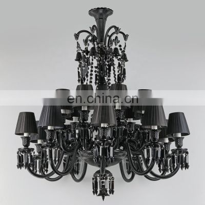 Customize large modern black crystal chandelier lighting for home