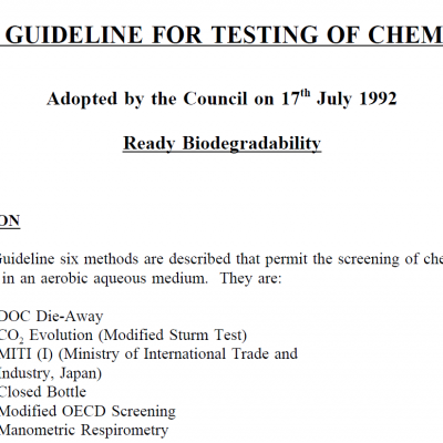 Ready Biodegradability - 301F Manometric Respirometry Test
