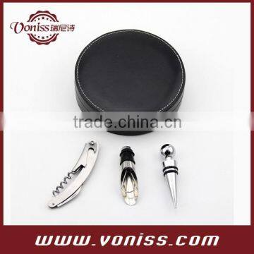 Red Wine Box Bottle Opener Set Bottle Screwdriver 4-in-1 Opener Set Round Wine Gift Set Wine Canister Set