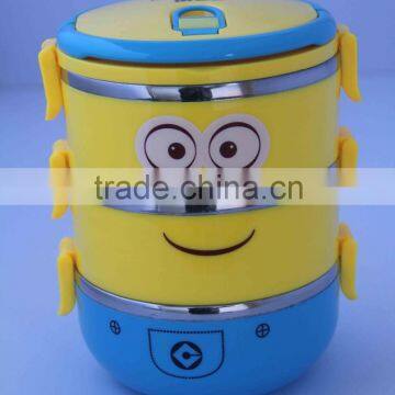 2015 Newest CCLB-H005(3) Promotion Cartoo Three Layer Heated Insulation Lunch Box (Accept OEM) photo-2