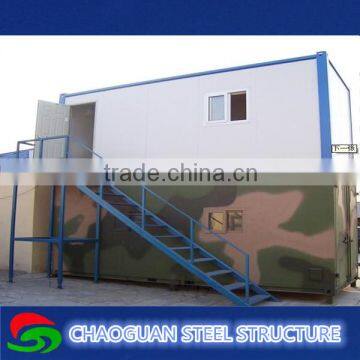 Two storey prefab container house with stairs