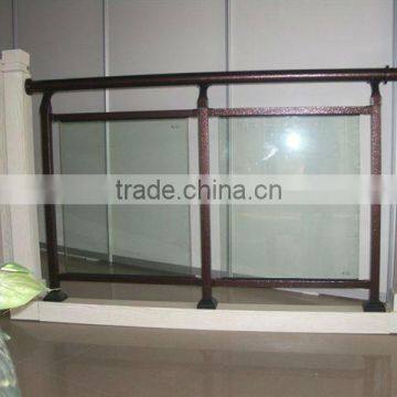 Wrought iron glass balustrade designs MADE in FACTORY with in-house powder coat line