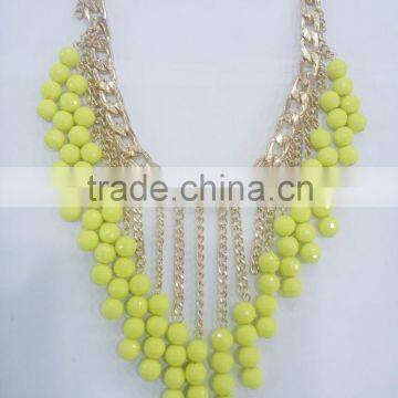 FASHION BEAD/CHAIN FRINGE NECKLACE photo-2