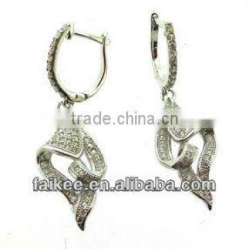 Micro Pave 925 Silver Earring With CZ photo-2