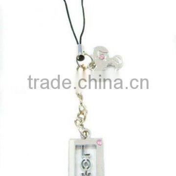 The Love design Mobile phone chains with rhinestones