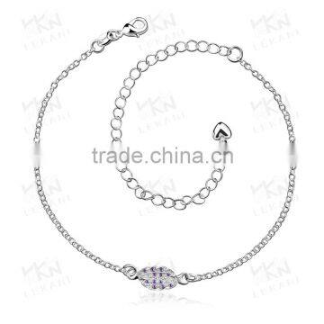 SPA013 925 Silver Plated Jewelry Brass Design Anklet photo-4