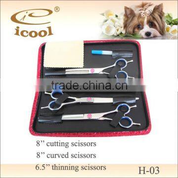 3 pieces professional pet grooming scissors kit